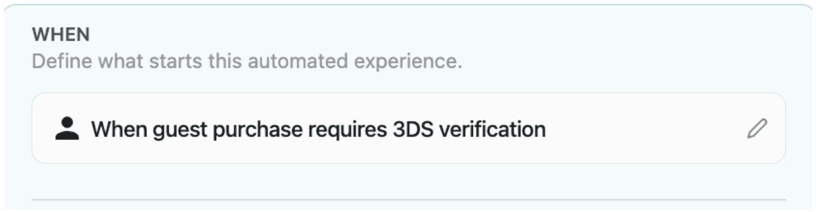 Automation: When purchase requires 3DS Verification